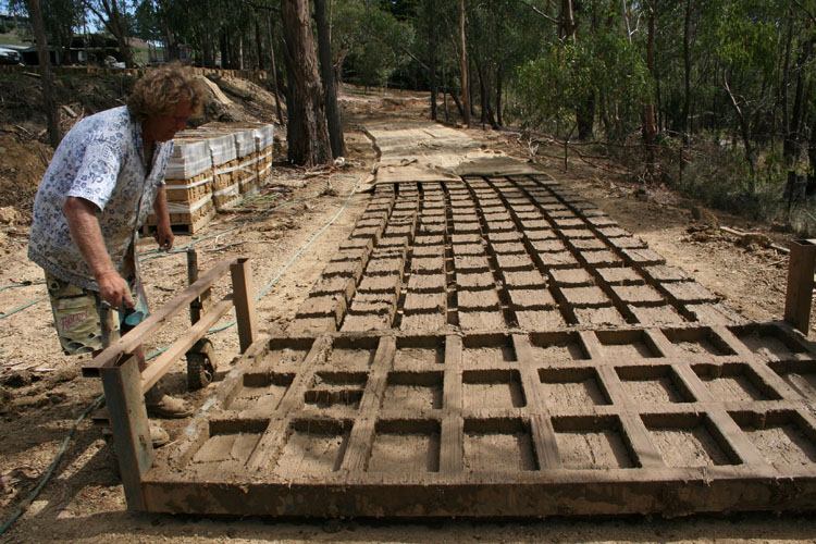 Making mud bricks